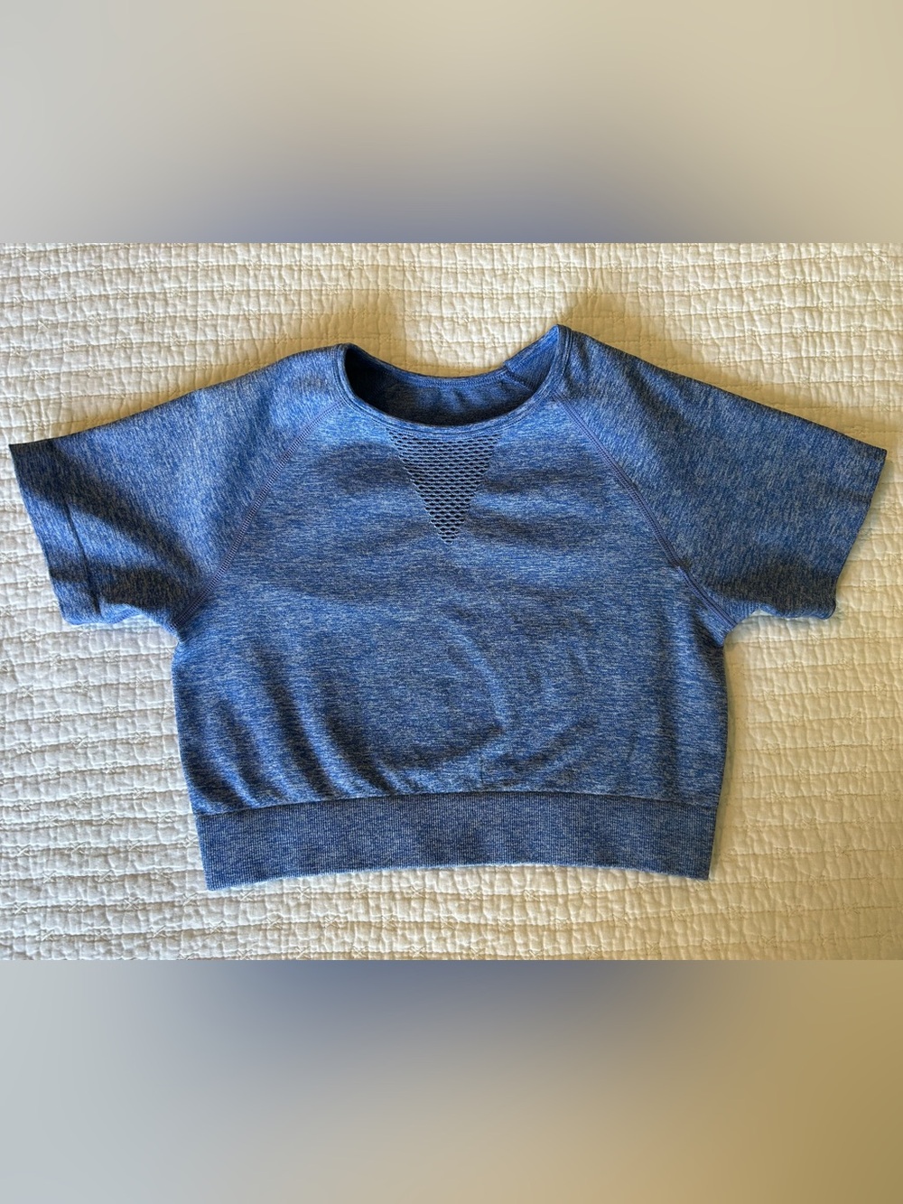 BUNDLE (2)-Buffbunny Wmn SzS Cadi Heather Blue & Black Long Sleeve Mesh Crop Top - Picture 8 of 12